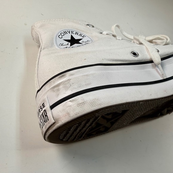 Converse Chuck Taylor Platform High Top White Size 8.5 Women Canvas - Picture 8 of 11